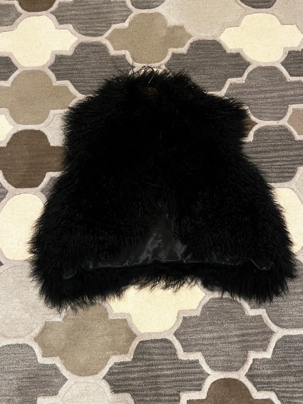 Alice + Olivia Black Fuzzy Vest Jacket (S)